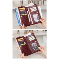 Cartera Larga Multifuncional De Colores Sólidos, Monedero De Mano Vintage, Tarjetero Con Cremallera Para Mujer - details 10