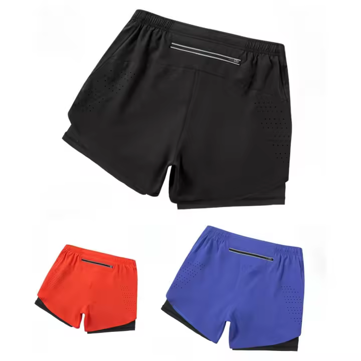 Pantalones cortos para correr para mujer, 2 en 1, 3 pulgadas, para gimnasio, paquete de 3 - 1