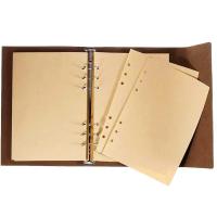 Cuaderno Retro de Cuero Suave Agenda con Cubierta Libro de Bocetos de Papel Kraft Reemplazable - details 6