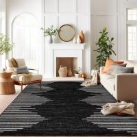 Alfombra de salón bohemia a rayas, resistente a las manchas, para sala de estar, cocina, dormitorio, comedor, oficina en casa - details 14