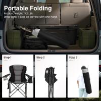 Silla de Camping Plegable de Gran Tamaño Azul Soporte de 450 Libras Silla Deportiva para Césped con Portavasos y Bolsa Térmica - details 20
