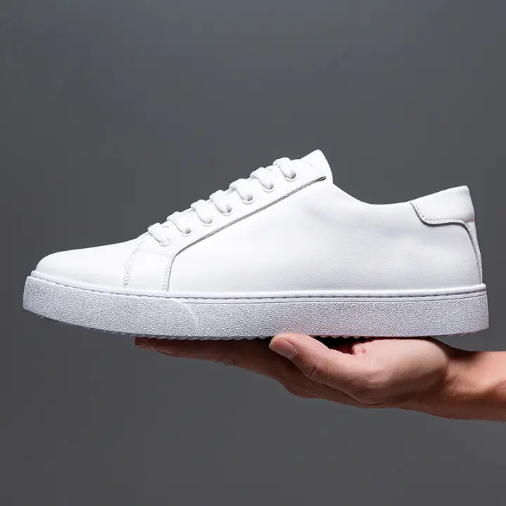 Nueva tendencia en zapatos de tablero estilo británico, color pulido, zapatos casuales con suela suave, zapatos blancos. - 1