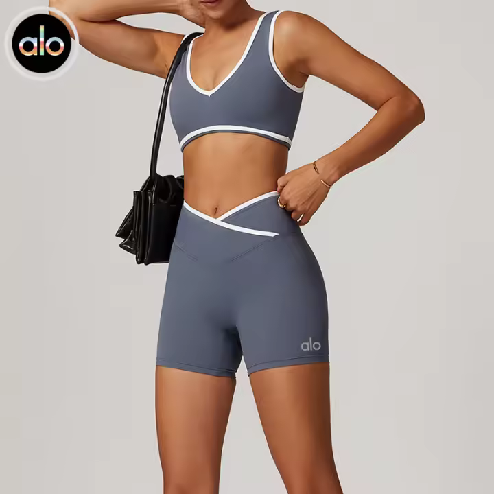 Pantalones de Yoga Alo Cintura Alta, Ajuste Cruzado, Sensación Nude, Levantamiento de Glúteos para Mujeres Ropa Deportiva de Fitness - 1