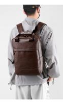 Mochila Pu para hombres, mochila para estudiantes universitarios minimalistas, bolsa de computadora para viajes de negocios, bolso de ocio de gran capacidad - details 14