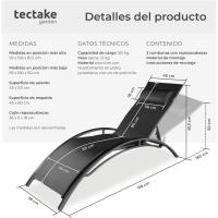 Set de 2 Tumbonas de Jardín Exterior Plegable con Reposacabezas Reclinable en 7 Posiciones - details 18