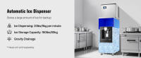 Dispensador de Hielo SucceBuy con Capacidad de Almacenamiento de 81.65 kg, Dispensación y Trituración Automática de Hielo, Patas Ajustables, Ideal para Uso Comercial en Restaurantes y Hoteles - details 0