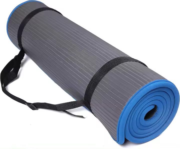 Fitvids Almohadilla de Yoga de Alta Densidad Antideslizante 2/5 Pulgadas (10mm) con Correa de Llevado Ideal para Pilates y Yoga - 1