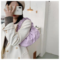 Bolso nube plisado de color sólido, simple para mujer, bolso de hombro dulce - details 2