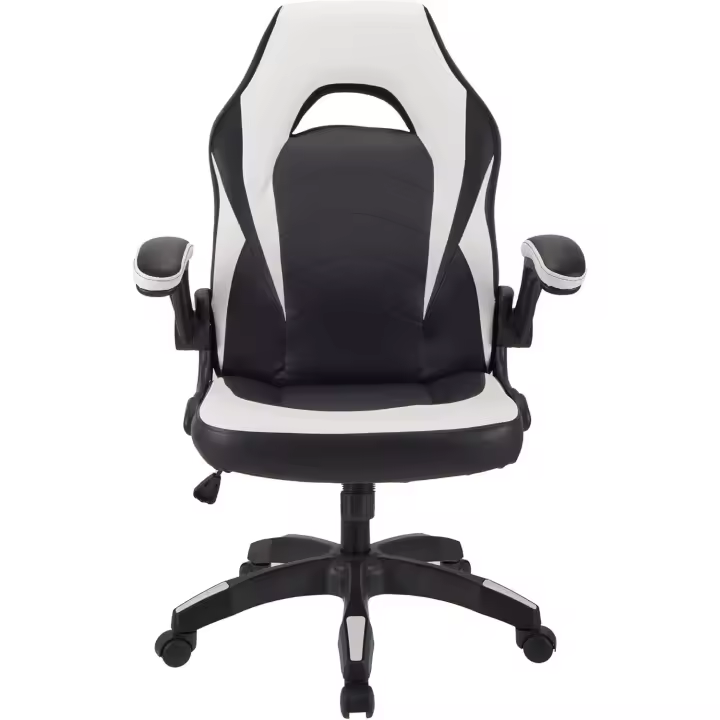 Silla ergonómica de Cuero para Juegos Silla de Oficina Silla de Ordenador Silla para Correr Silla de Cuero Ajustable en Altura con reposacabezas y Soporte Lumbar - 1