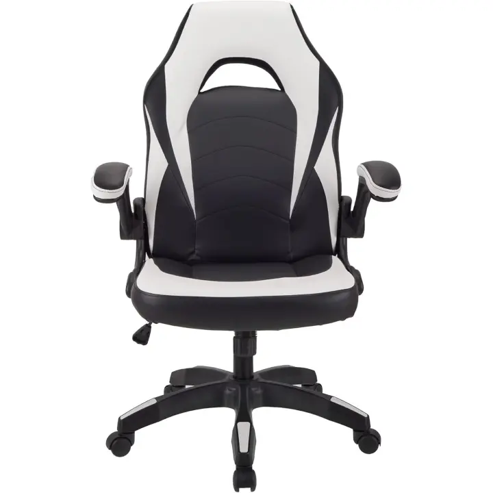 Silla ergonómica de Cuero para Juegos Silla de Oficina Silla de Ordenador Silla para Correr Silla de Cuero Ajustable en Altura con reposacabezas y Soporte Lumbar - 1