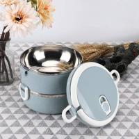 Antorcha portátil con aislamiento térmico de acero inoxidable azul para fideos de arroz, contenedor de alimentos (doble capa) - details 2