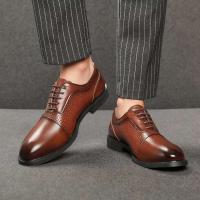 Zapatos formales de cuero genuino para hombres y zapatos casuales de boda Oxford, zapatos de altura de negocios - details 3