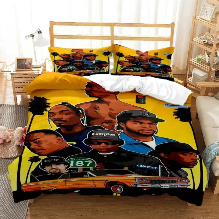 Conjunto de Cama de Lujo Funda de Almohada de Hip Hop Rapero Personalizada - 1