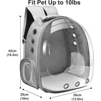 LONENESSL Mochila transportadora para gatos y cachorros pequeños y medianos, cápsula espacial para viajes, senderismo y uso al aire libre (gris) - details 1