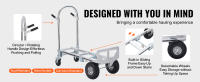 SucceBuy Camión de mano de aluminio, carrito utilitario plegable de alta resistencia, plataforma rodante industrial con ruedas de goma - details 4