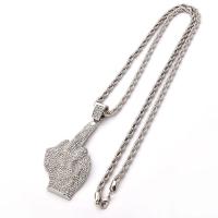 Collar con colgante de dedo medio para hombres y mujeres, joyería de ciclismo, Rap, Hip Hop, hielo, nuevo - details 4