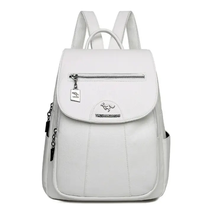 Mochila De Cuero Suave Para Mujer En 5 Colores Bolsa De Hombro Vintage Casual Viaje Mochila De Escuela Bolsa Para Damas - 1