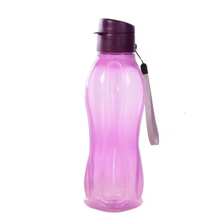 Botella de agua portátil de plástico de gran capacidad, vaso deportivo a prueba de fugas, hervidor de agua de Color sólido para exteriores, 800/1100ML - 1