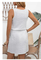 Vestido sin mangas de jacquard de punto hueco con cuello en U para mujer - details 11