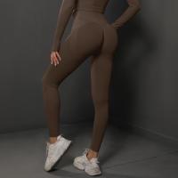 Leggings Deportivos Sin Costuras de Cintura Alta Pantalones de Gimnasio de Nylon para Mujeres - details 10