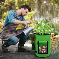 Bolsa de jardín para cultivo de verduras, asa para contenedor de patatas, cubo para plantar con ventana para cosecha de taro, 4 piezas - details 0