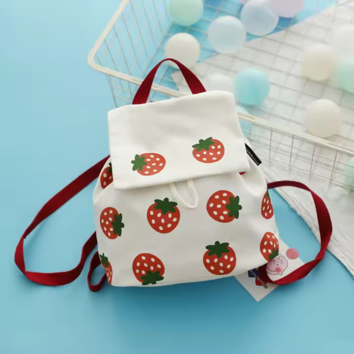 Mochila pequeña simple mochila de mujer bolsa pequeña de lona pequeña y liviana salir viaje de excursión de primavera - 1