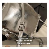 Diseño sentido nicho mochila plata amor de las mujeres nueva moda mochila versátil cadena cubo bolsa de viaje - details 13