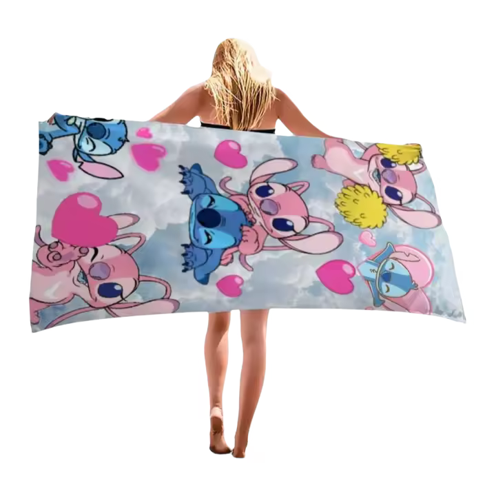 1 toalla de colección de dibujos animados: playa de microfibra súper absorbente, de secado rápido, ligera, suave y de gran tamaño B - 1