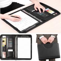 Bolso de Negocios Vegano de Lujo Todo en Uno con Cremallera Bolsa de Resumen A4, Calculadora Solar, Almacenamiento de Tarjetas, Cuaderno de Escritura - details 8
