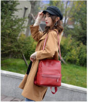 Mochila pequeña informal simple para mujer, bolso de hombro de cuero PU suave, bolso de trabajo vintage para mujer - details 13