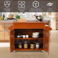 Carrito de Cocina Carro de Servicio Comedor con Ruedas,Toallero,Cajón, Puerta y Estantes Gabinete Mueble de Cocina (blanco) - details 32