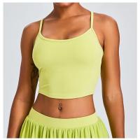 Chaleco de yoga crop top sujetador incorporado moda ropa deportiva transpirable - details 8