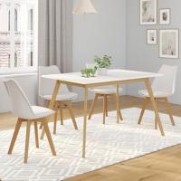 Mesa extensible rectangular 4-8 personas, 120-160 cm, color blanco - details 2