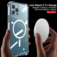 Funda Magsafe de carga inalámbrica magnética de lujo para iPhone 16 15 14 13 12 11 Pro Max Plus cubierta de parachoques transparente a prueba de golpes ﻿ - details 5
