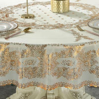 4/6/8/10 Seater Mantel Table Cloth Round Dining Table Cover Waterproof Oil Proof Tablecloth - details 9