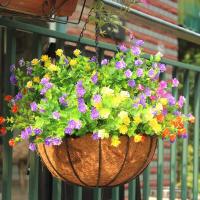 15 piezas de flores artificiales, arbustos resistentes a los rayos UV, plantas colgantes para interiores y exteriores, para decoración de fiestas en el jardín del hogar (colores mixtos) - details 2