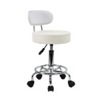 Taburete Giratorio de Cuero PU Ajuste de Altura Diseño Redondo Silla de Masaje para Trabajo Negro - details 7