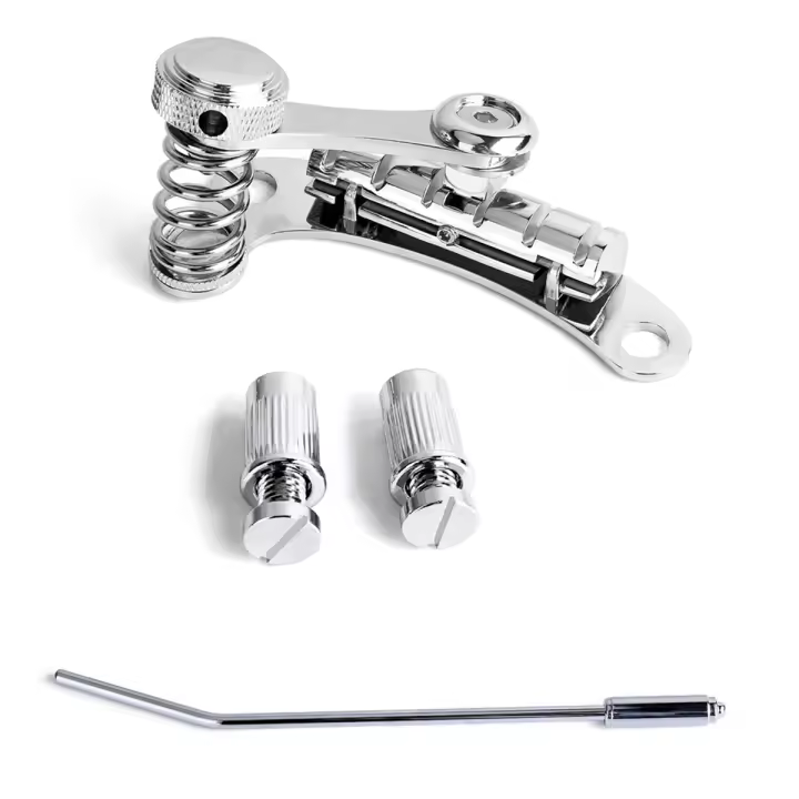 Guitarra Vibrato Tailpiece Tremolo, cuerpo superior plano, Unidad de trémolo, puente Vibrato para guitarras eléctricas LP SG, Plata - 1