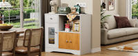 Rcynview Buffet de cocina - marca - muebles con microondas y estante de cajón - marrón - adulto - details 1