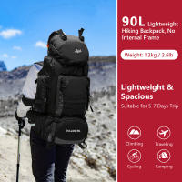 Mochila de Camping Ligera de 90L Equipo de Deportes al Aire Libre para Senderismo, Escalada, Montañismo, Trekking - details 2