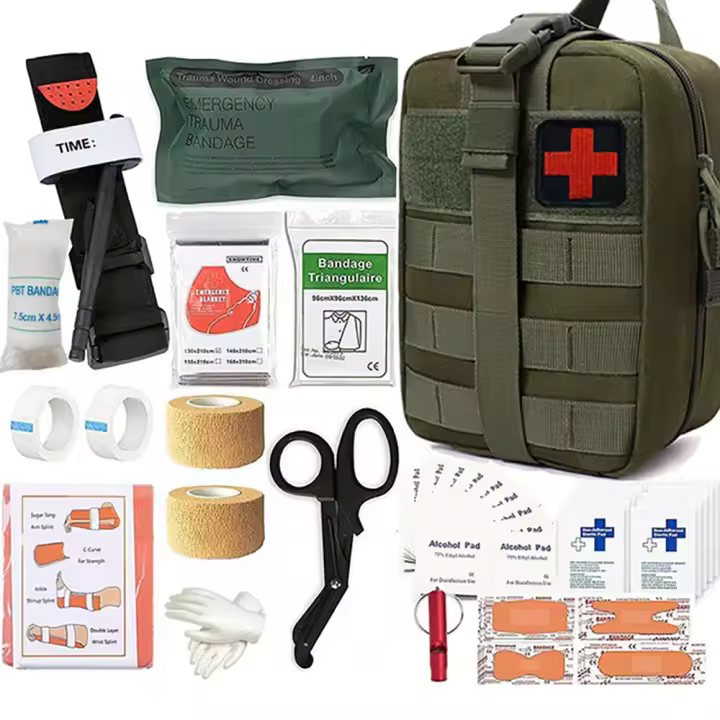Equipo de supervivencia militar, bolsa Molle, Kit médico de primeros auxilios, kit de emergencia, vendaje táctico de torniquete para acampar - 1