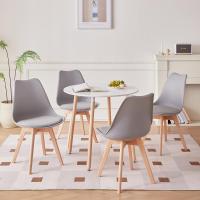 Juego de comedor moderno de 4 sillas, estructura conjunta, mesa redonda, mesa de cocina - details 10