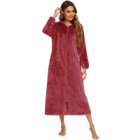 Bata holgada de lana para mujer, ropa de casa cálida - details 3
