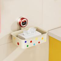 Estante de almacenamiento de champú con ventosa, dispensador de pañuelos montado en la pared sin perforaciones, portarrollos de papel de plástico para ahorrar espacio - details 3