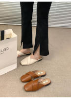 Baotou media zapatillas desgaste primavera y verano, nuevo diseño de nicho sentido un pedal moda casual plana fresca zapatillas - details 3