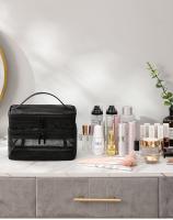 Bolsa de Viaje para Cosméticos y Cuidado de la Piel Organizador de Maquillaje en Malla Contenedor de Plástico para Mujeres y Hombres Bolsa de Baño Estilo Casual con Cierre de Cremallera - details 4