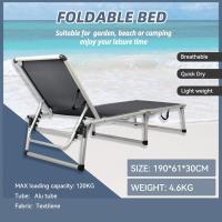Tumbona plegable de aluminio sin sombrilla, Azul - details 10