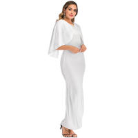 Elegante Vestido Largo de Fiesta de Noche para Mujeres ENKA2025 Cuello Redondo Plata Dorada y Plata - details 0