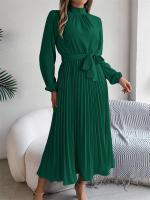 Verano para mujer, elegantes vestidos plisados. ​ ​ de manga larga con encaje y volantes en estilo - details 7