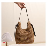 Bolso de Paja Tejido Bolso de Playa de Vacaciones para Mujeres Bolso de Hombro Casual - details 2
